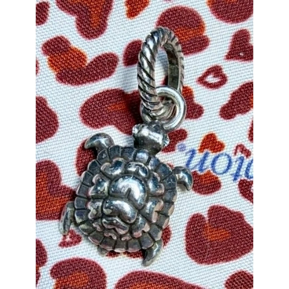 Brighton Sterling Silver Turtle Charm Tortoise Sea Life Pendant Bail